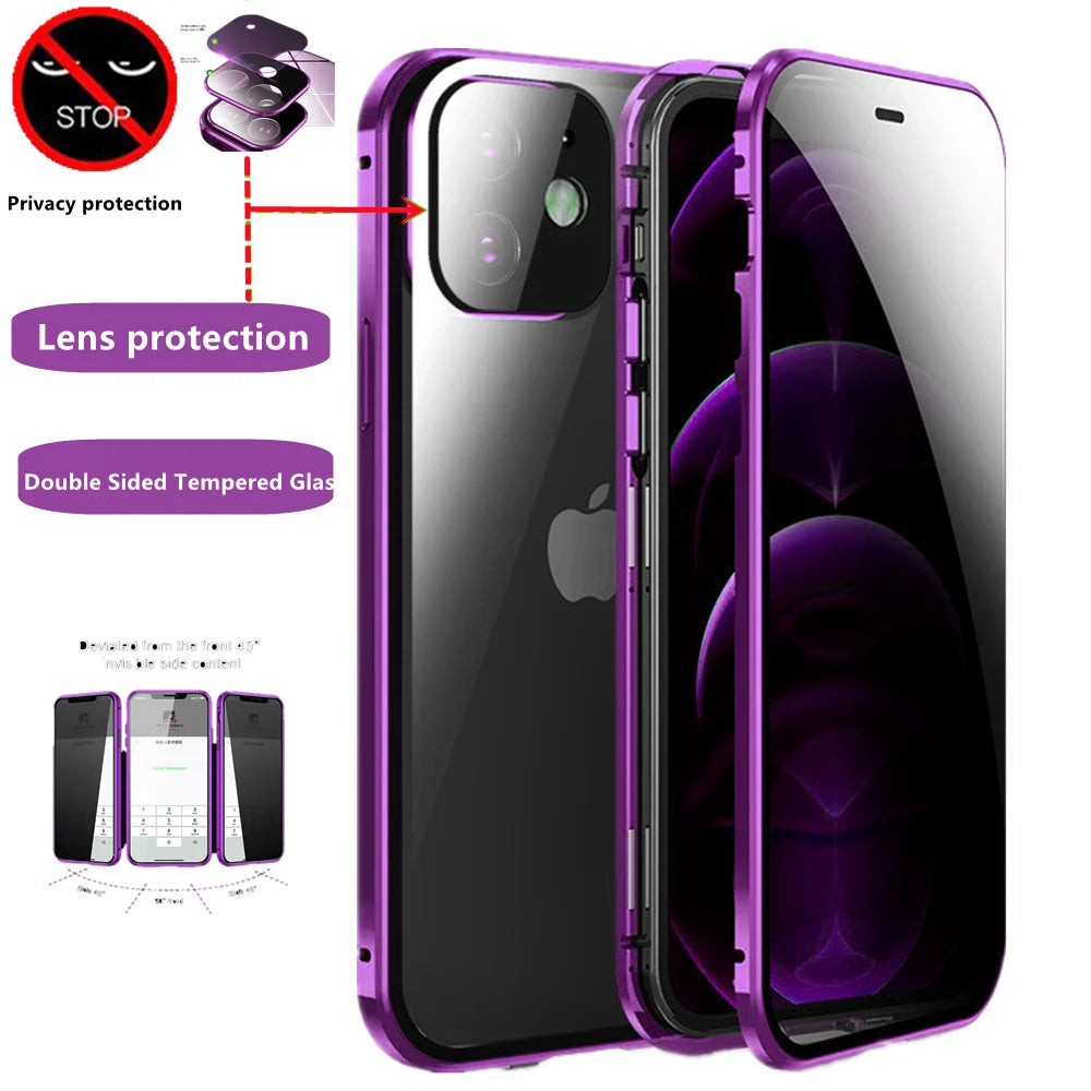 Magnetic Privacy Double Glass Case