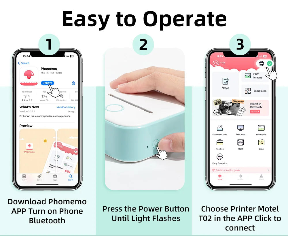 Phomemo T02 Portable Inkless Label Printer
