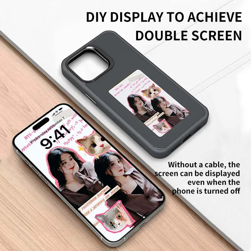 Smart E-Ink NFC Case for iPhone , Battery-Free Customizable Design