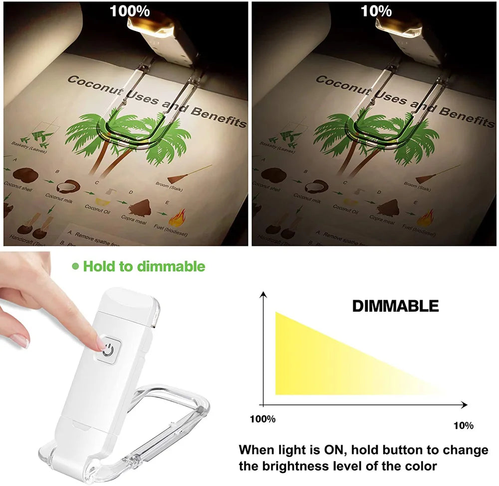 Rechargeable Eye-Comfort Clip-On Reading Lamp